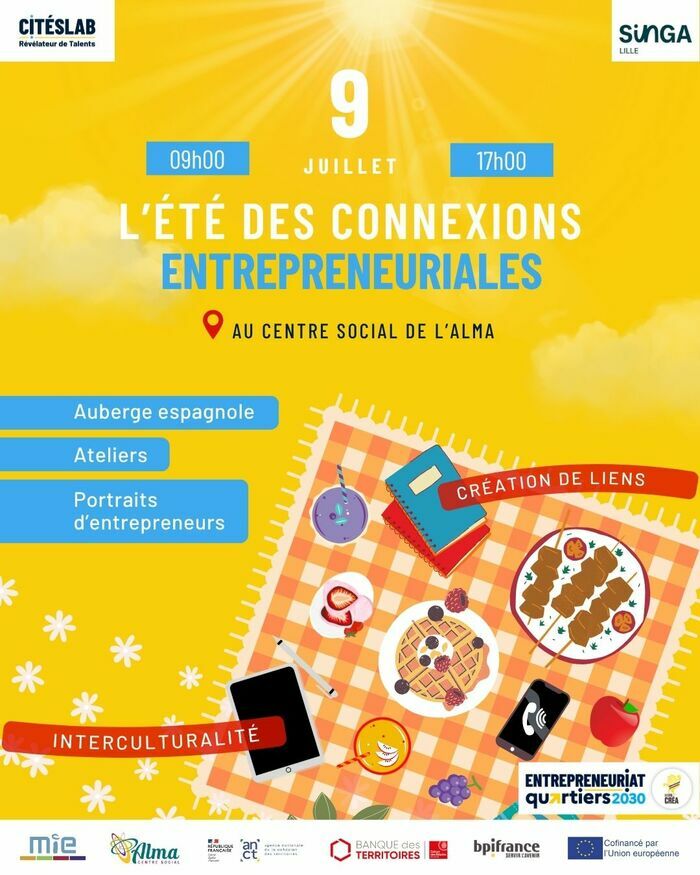 L’été des connexions entrepreneuriales le 09/07/2025 au Centre social de l'Alma de Roubaix