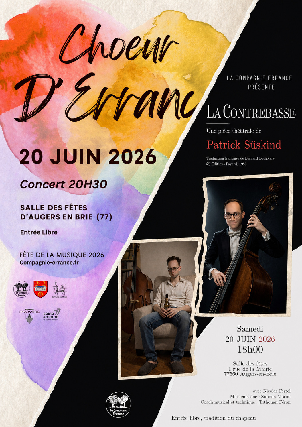 La contrebasse suivi d'un concert du Chœur d'Errance
