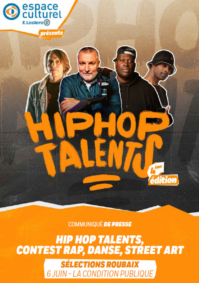 Hip Hop Talents 2026 : les sélections régionales débarquent à Roubaix