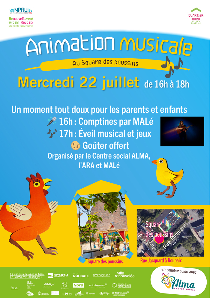 Animation musicale au square des poussins