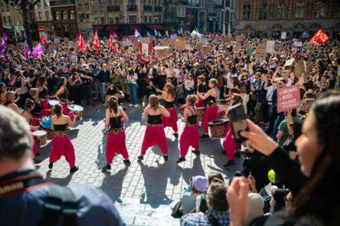 Manifestation pour la journée internationale des droits des femmes