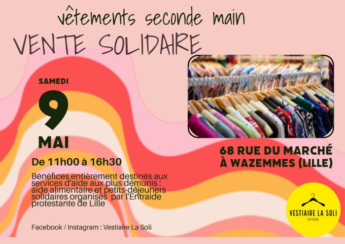 Vente solidaire de vêtements par le "Vestiaire LaSoli"