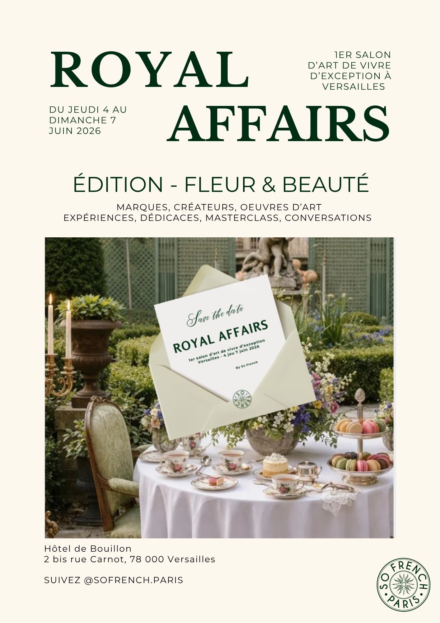 Royal Affairs - Salon d'art de vivre du 4 au 7 juin à Versailles, Hôtel de Bouillon