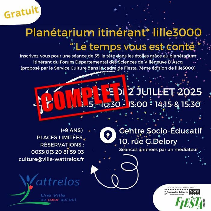 Planétarium itinérant à Wattrelos (complet)