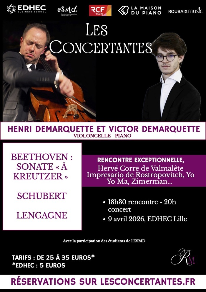 Concert de lancement des Concertantes à l'EDHEC : Henri Demarquette et Victor Demarquette