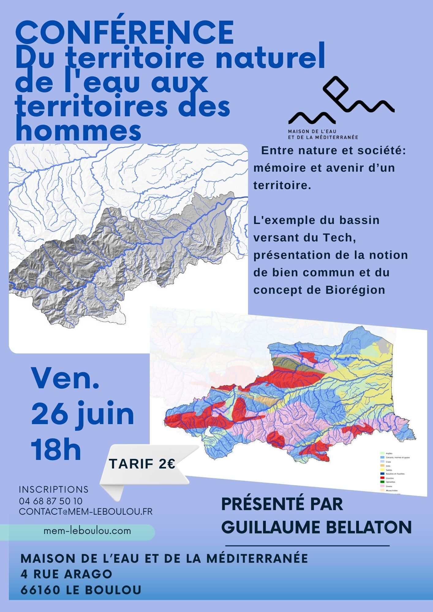 CONFÉRENCE – Du territoire naturel de l’eau aux territoires des hommes, par Guillaume Bellaton