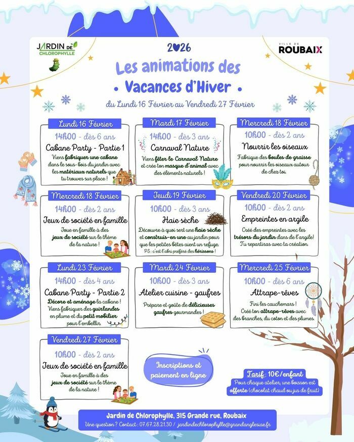 Animations Nature - Vacances d'Hiver - Jardin de Chlorophylle