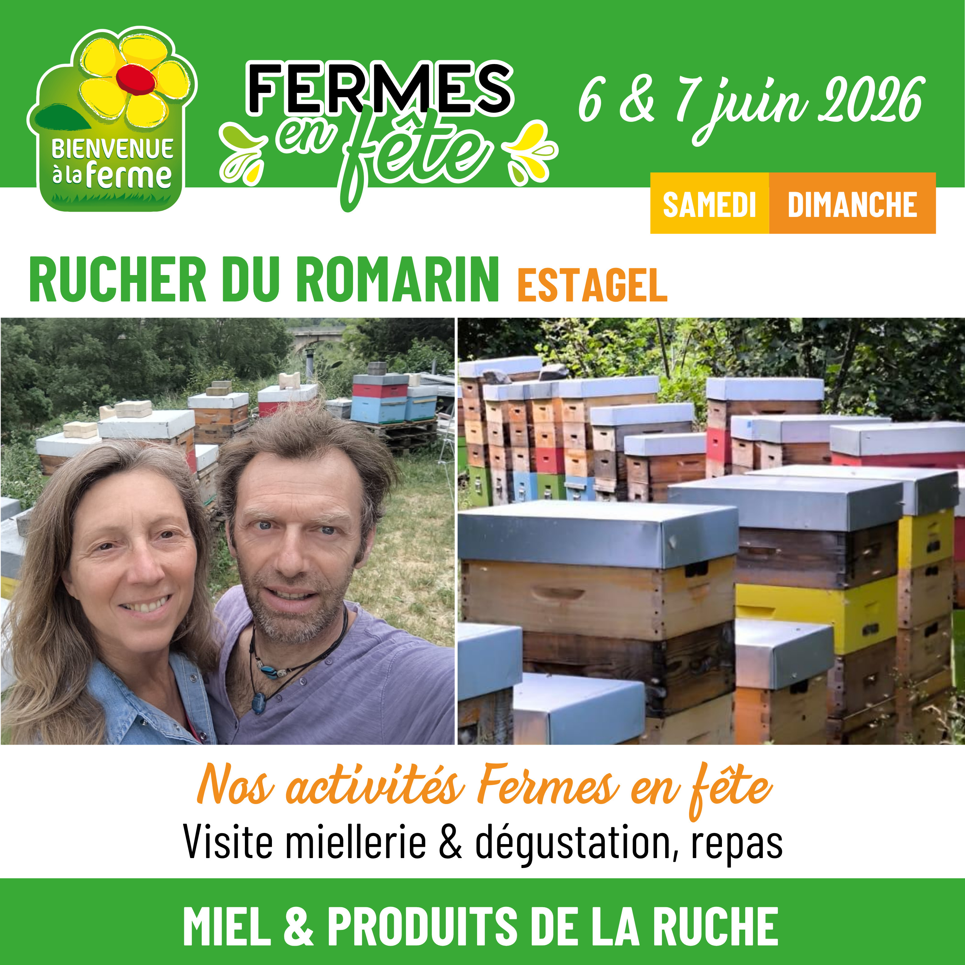 Fermes en Fête le 6&7 juin au RUCHER DU ROMARIN à Estagel