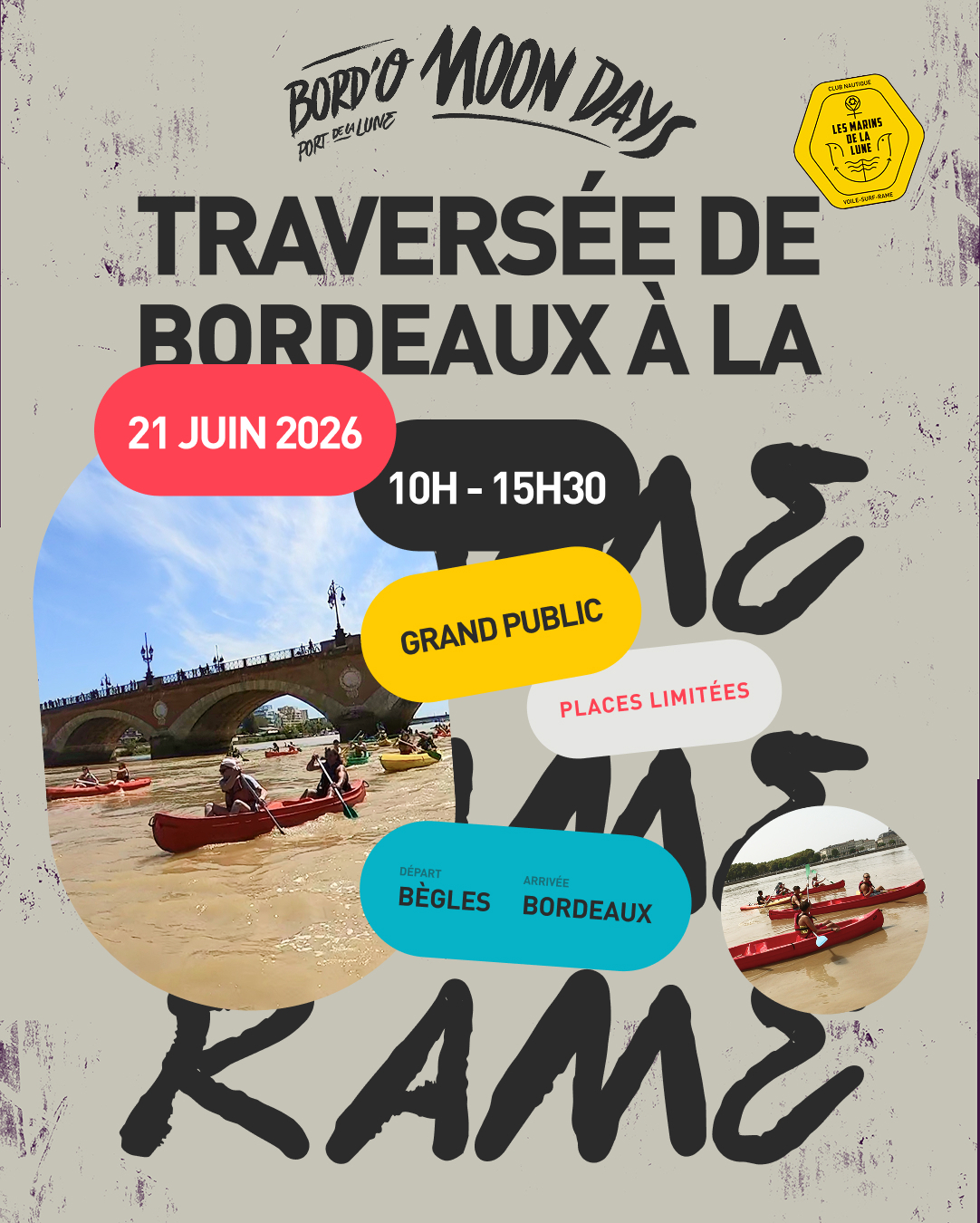 Traversée de Bordeaux à la rame