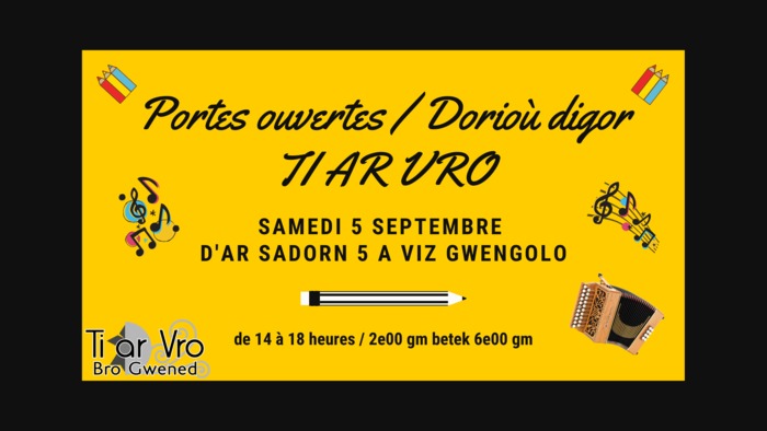 Venez nous rejoindre le samedi 5 septembre dès 14h00 à Ti ar Vro pour le premier Forum de ses associations