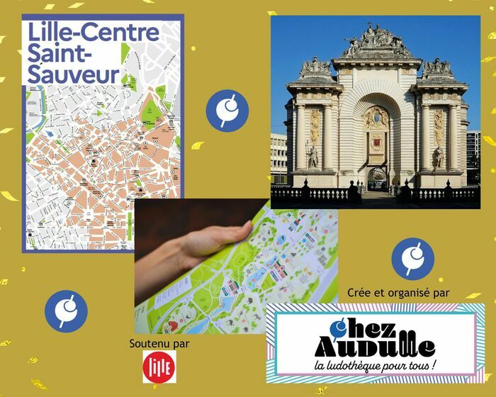 Treasure hunt - Discovery of the buildings of the center in the style of the game Azul