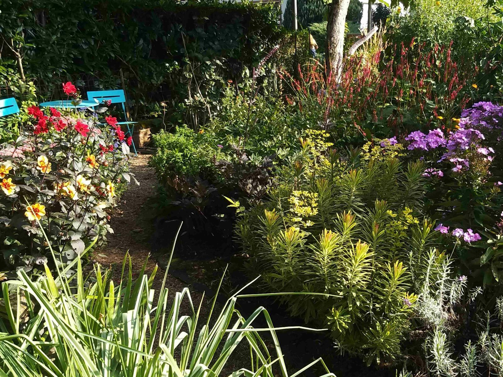 Jardin de ville en dialogue avec gravures et peintures