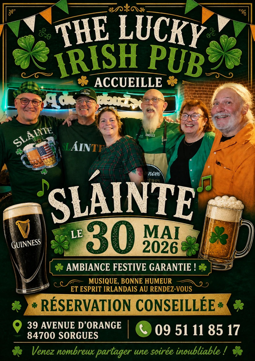The lucky Irish Pub accueille SLAINTE