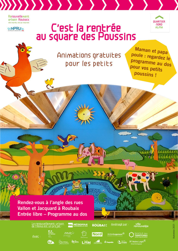 Programme de l'automne au square des poussins
