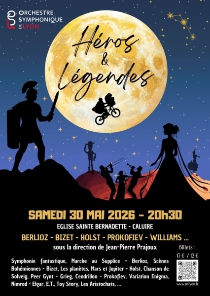 Concert Héros & Légendes Samedi 30 mai 2026 20h30 à Caluire