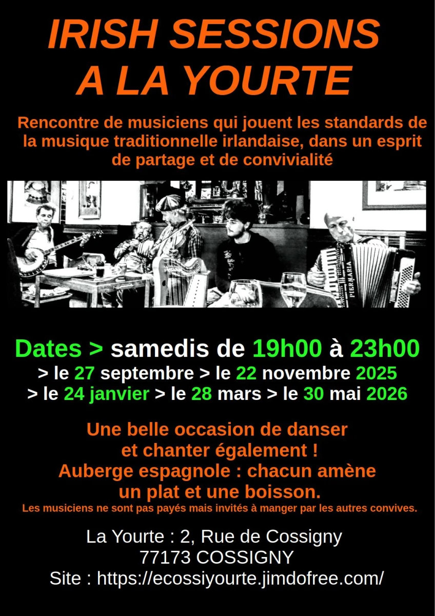 Annulé - Irish session et bal pour débutants à la Yourte