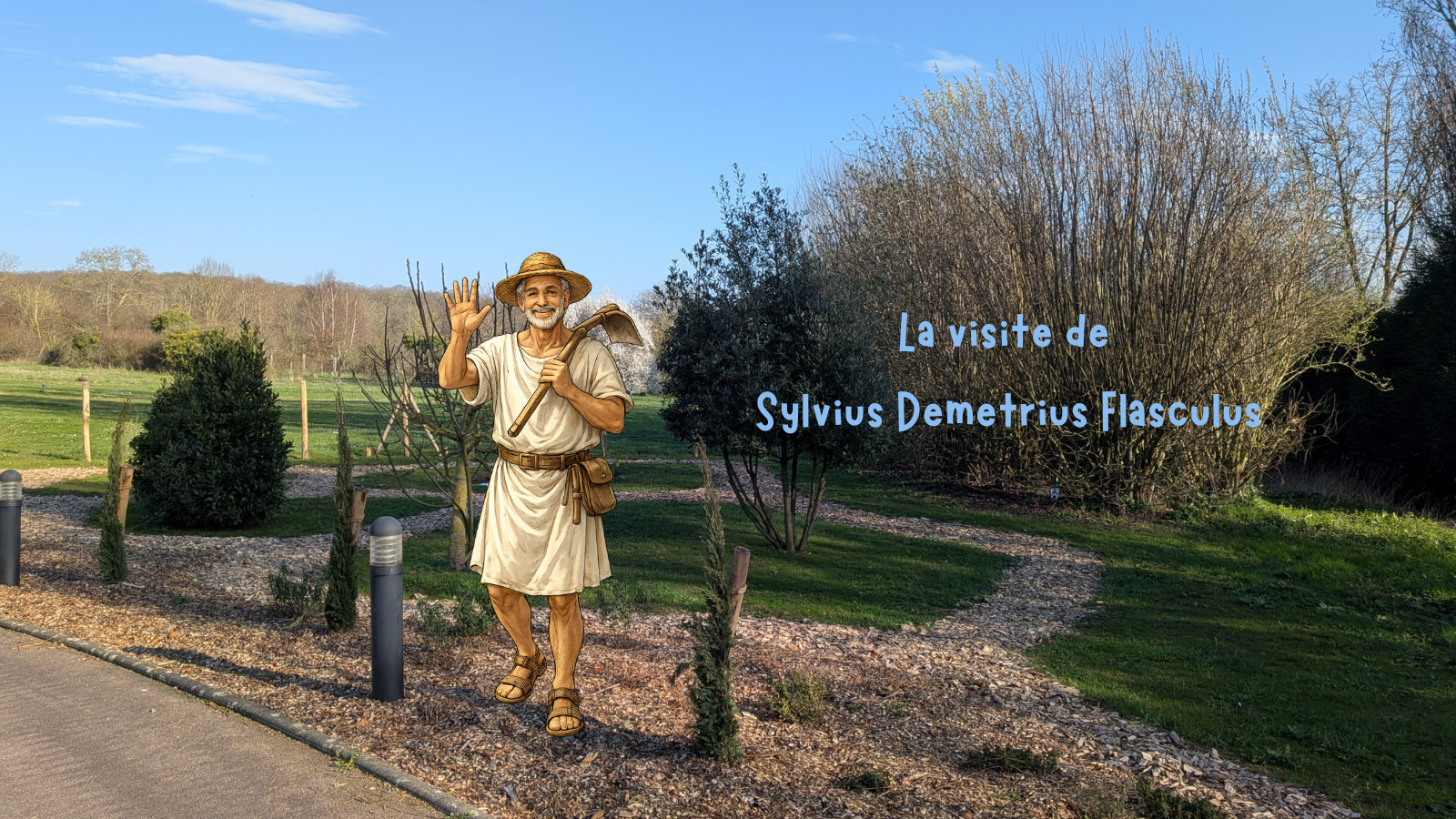 Visite du jardin mythologique antique avec Sylvius Demetrius Flasculus