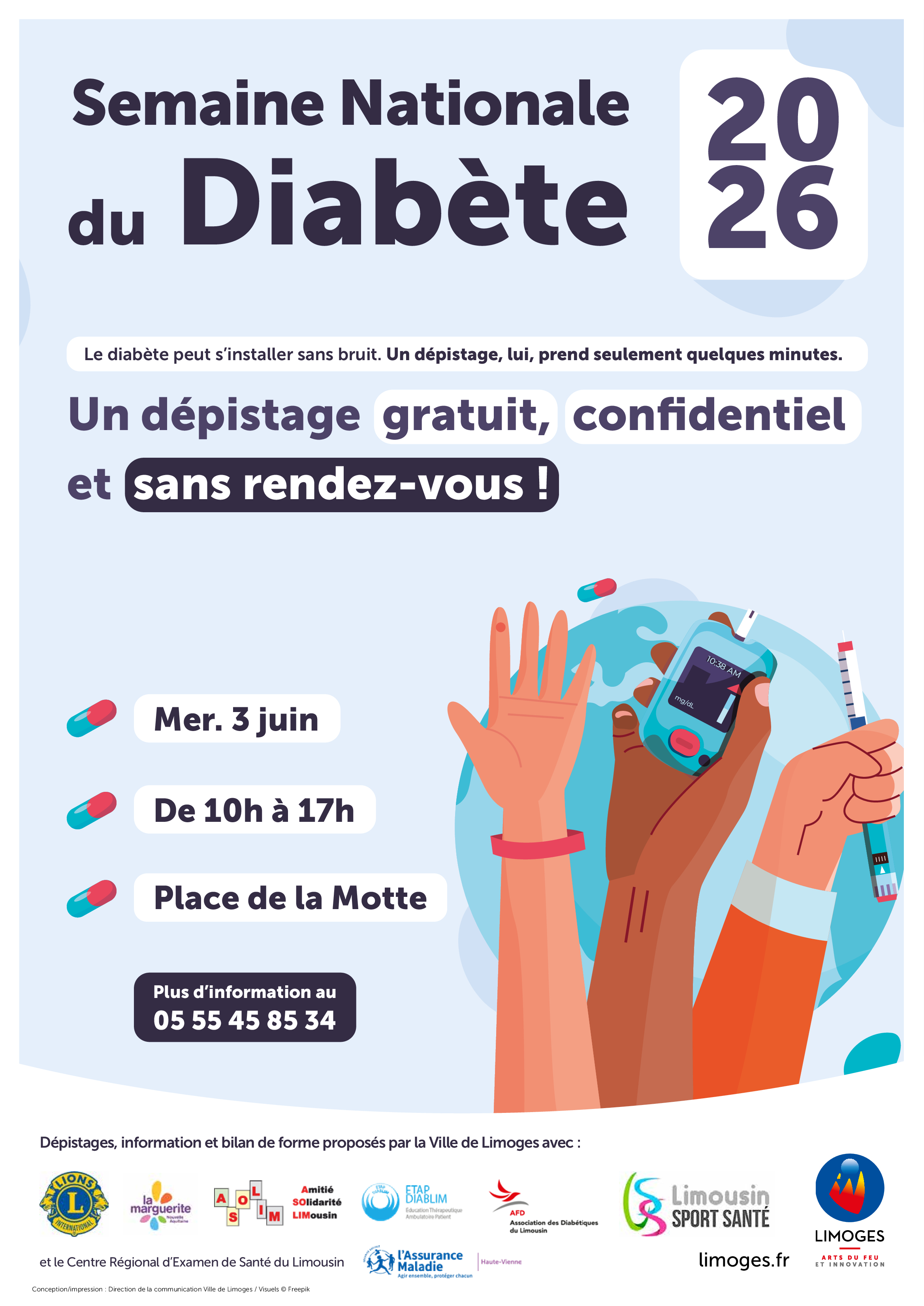 Diabète: venez vous faire dépister