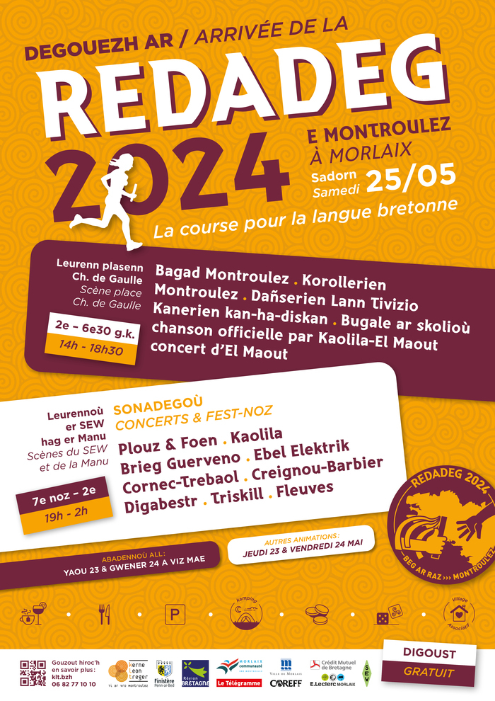 Venez nombreux pour fêter l'arrivée de la Redadeg 2024 à Morlaix