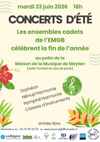 Auditions et concert pour les ensembles cadets de l'EMGB