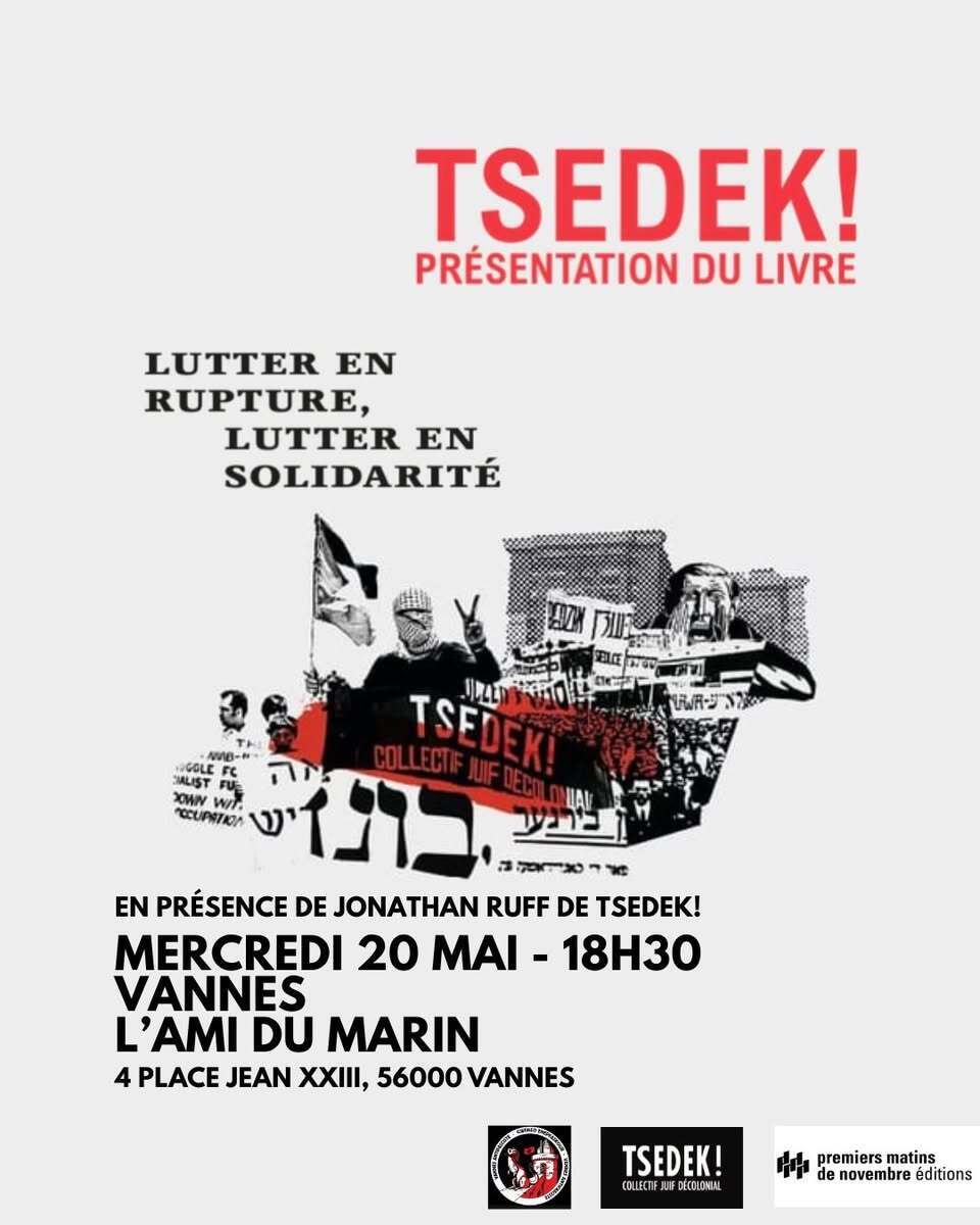 TSEDEK! en tournée autour du livre "LUTTER EN RUPTURE, LUTTER EN SOLIDARITÉ"
