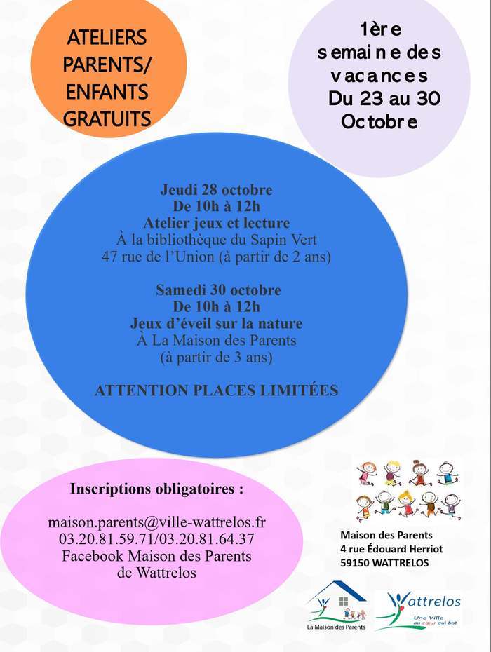 Ateliers parents / enfants pour les vacances