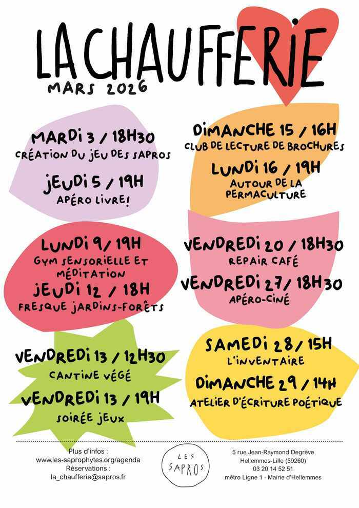 Les évènements en mars à la Chaufferie