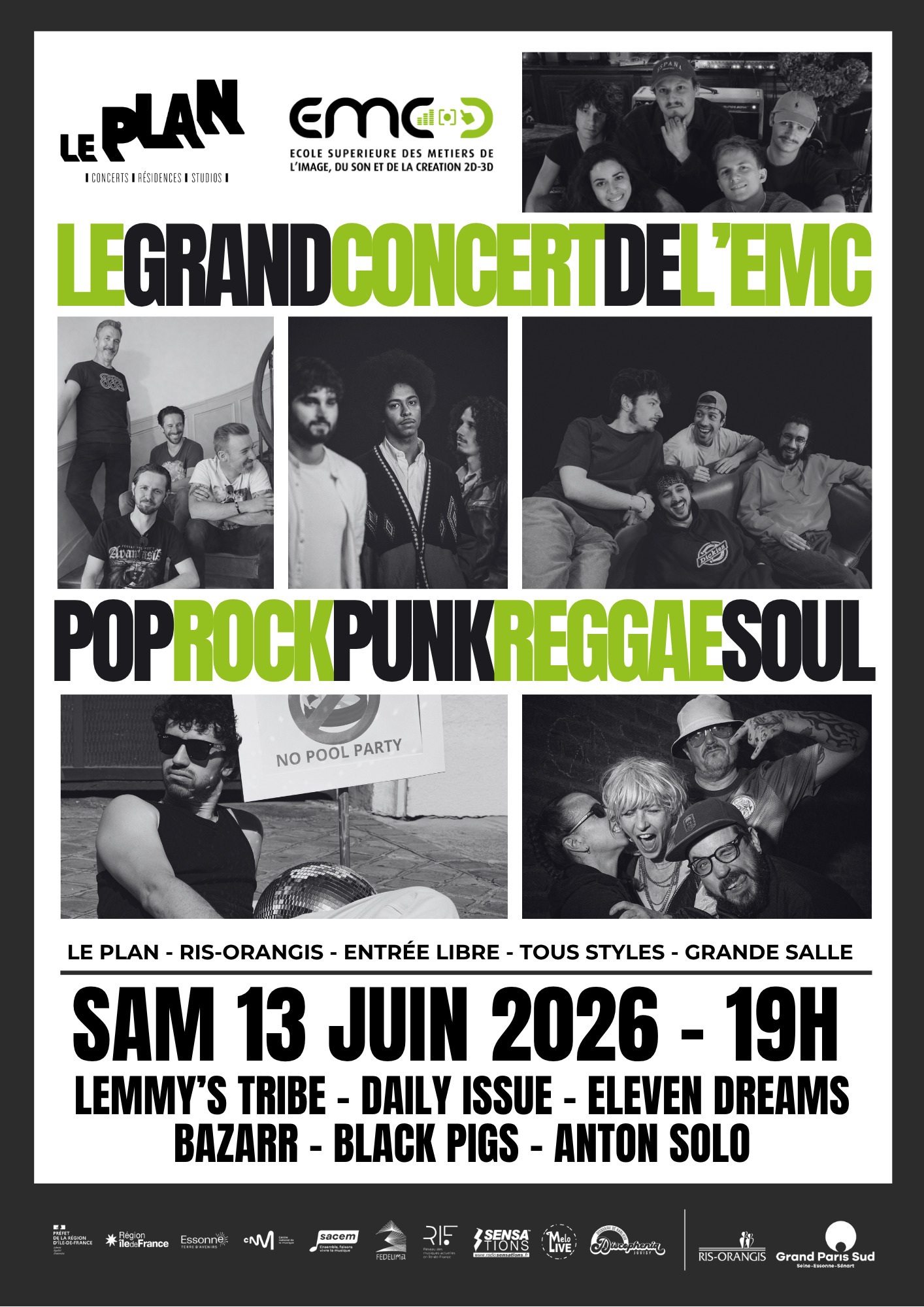 LE GRAND CONCERT DE L'EMC : Pop Rock Punk Reggae Soul