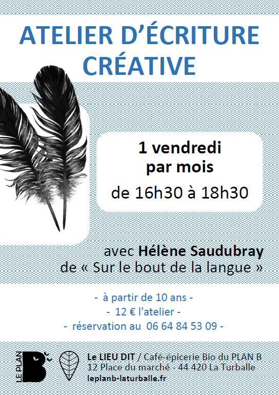 Atelier : écriture créative avec Hélène Saudubray
