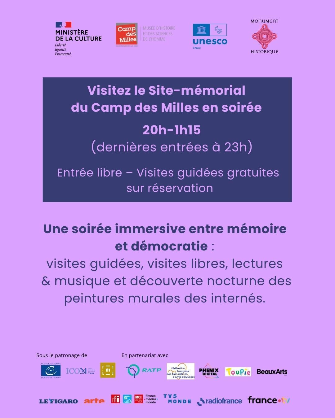 Nuit européenne des musées au Site-mémorial du Camp des Milles