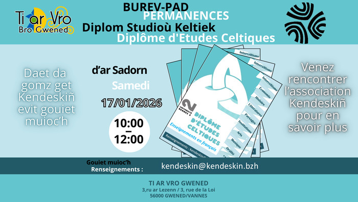 Venez rencontrer l’association Kendeskiñ pour en savoir plus sur le diplôme d'études celtiques !