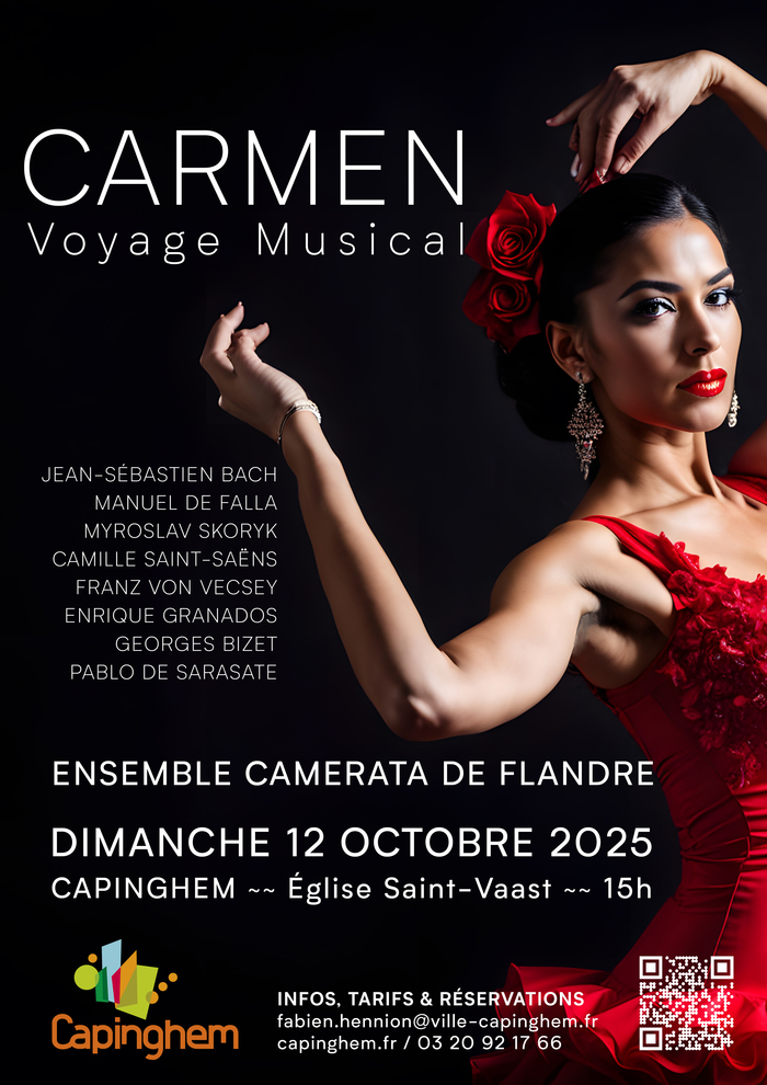 Carmen, Musical Journey: Sunday, October 12, 3 PM, Saint-Vaast Church, Capinghem, by the Camerata Ensemble of Flanders
