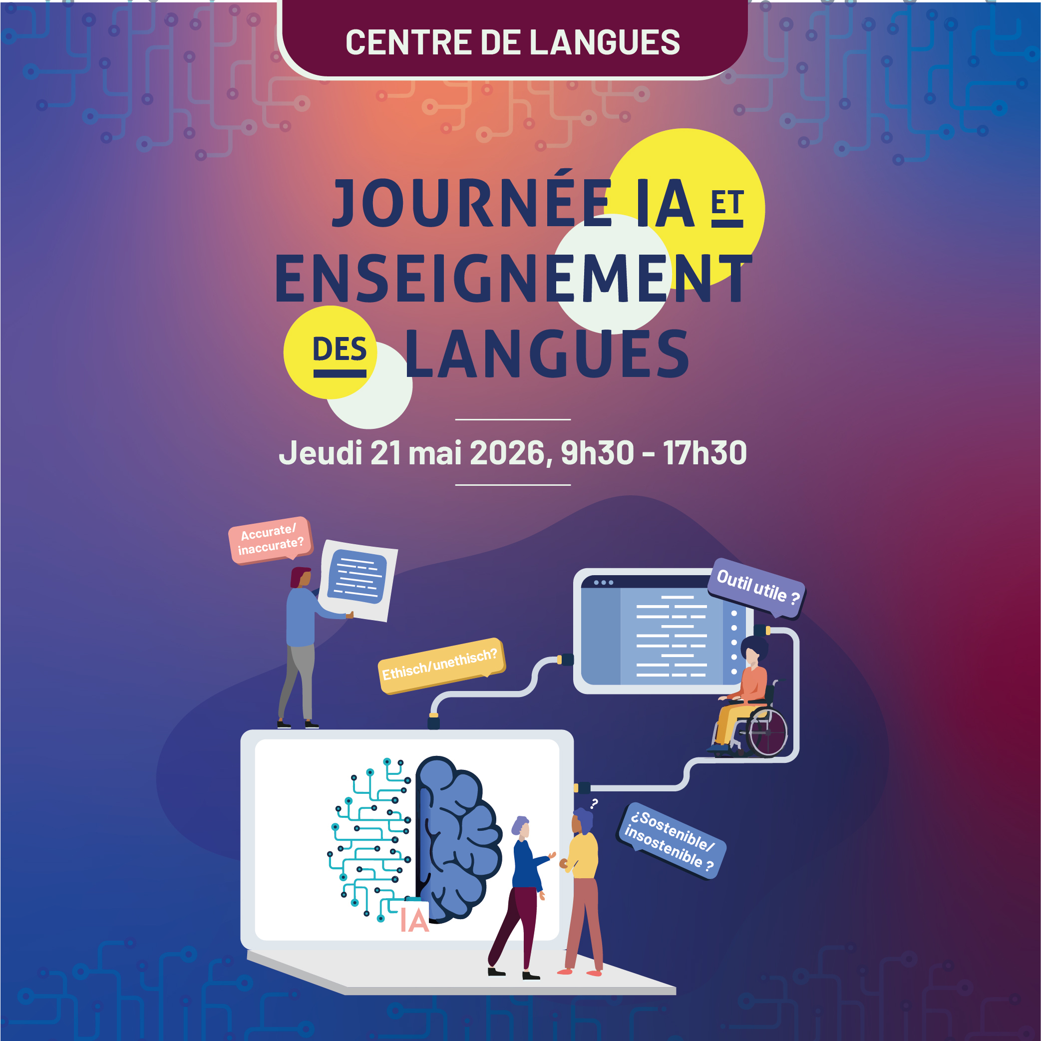 Journée IA et enseignement des langues