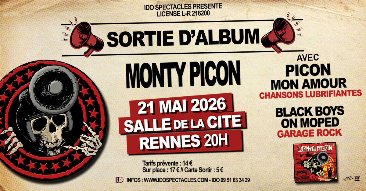 MONTY PICON (20 ans) 
Sortie du Nouvel album avec invités