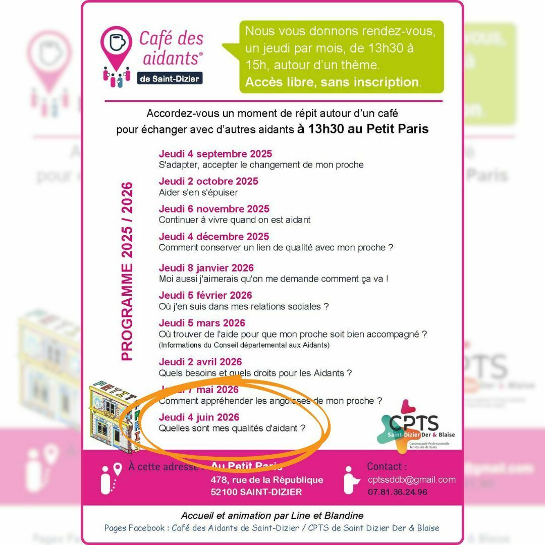 Café des Aidants – Saint-Dizier : Quelles sont mes qualités d’aidant ?