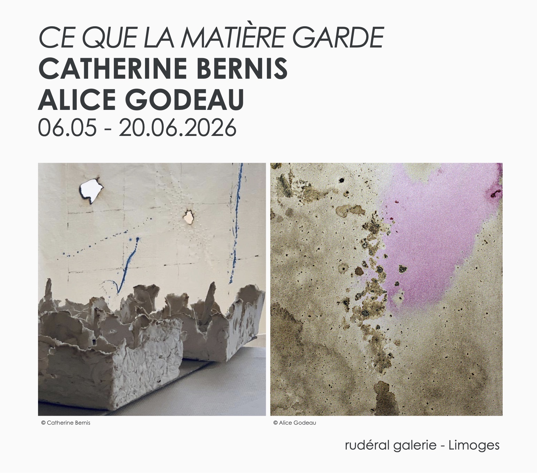 "Ce que la matière garde" de Catherine Bernis & Alice Godeau