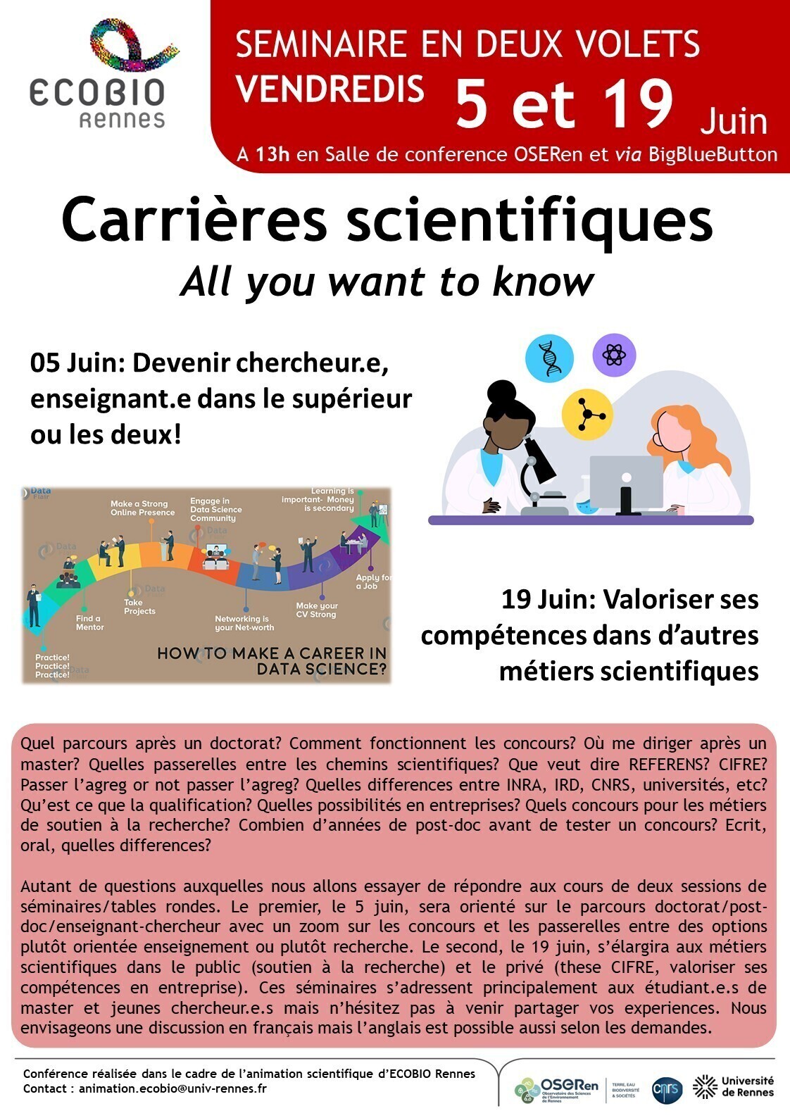 Carrières scientifiques : all you want to know