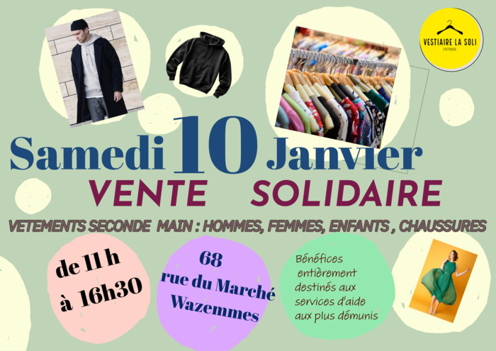 Vente solidaire de vêtements par le "Vestiaire LaSoli"