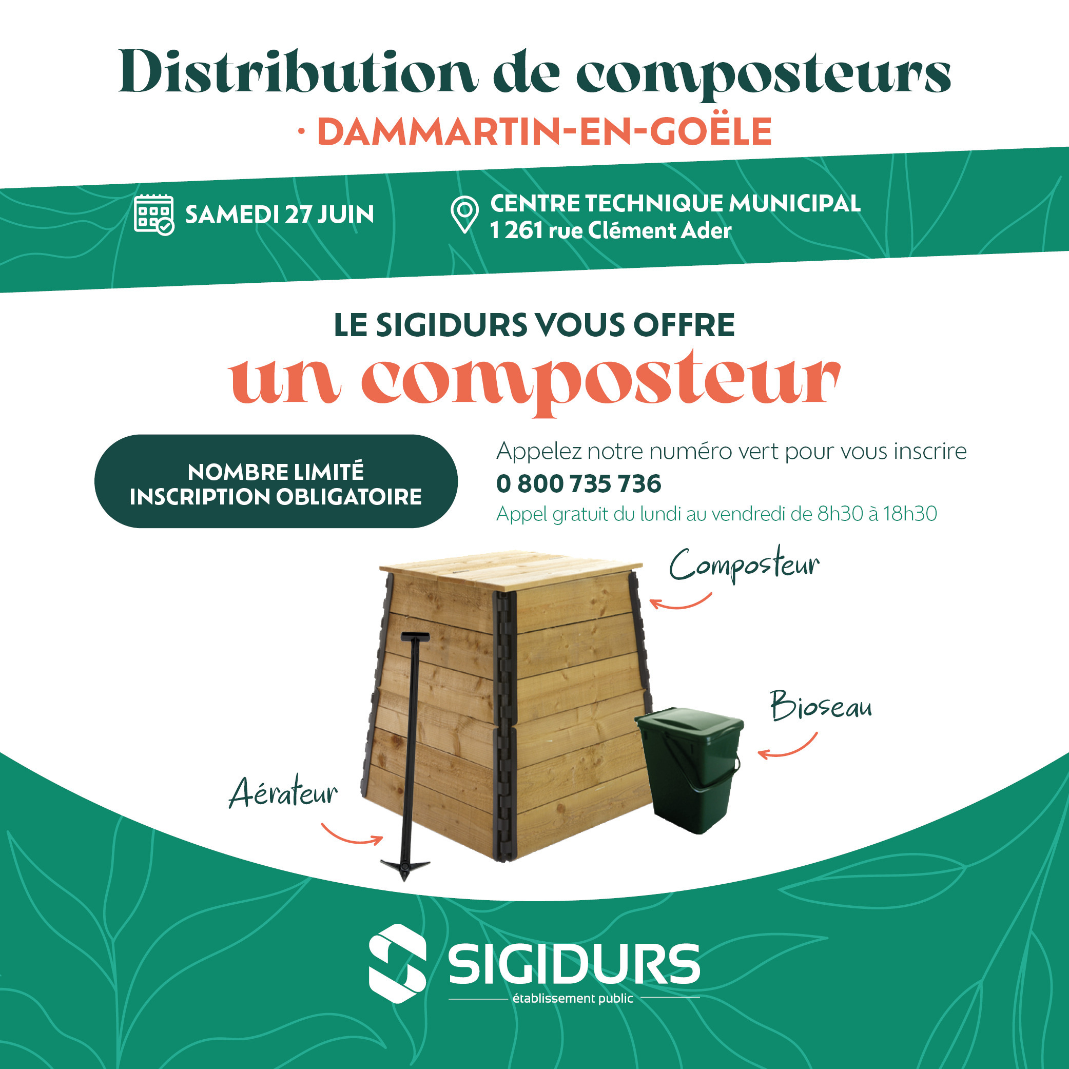 Sigidurs - Distribution gratuite de composteurs à Dammartin-en-Goële