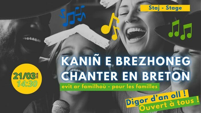 Venez découvrir le breton en chantant en famille, des chants pour les petits et les grands. Avec Sklaerenn le Galloudec.