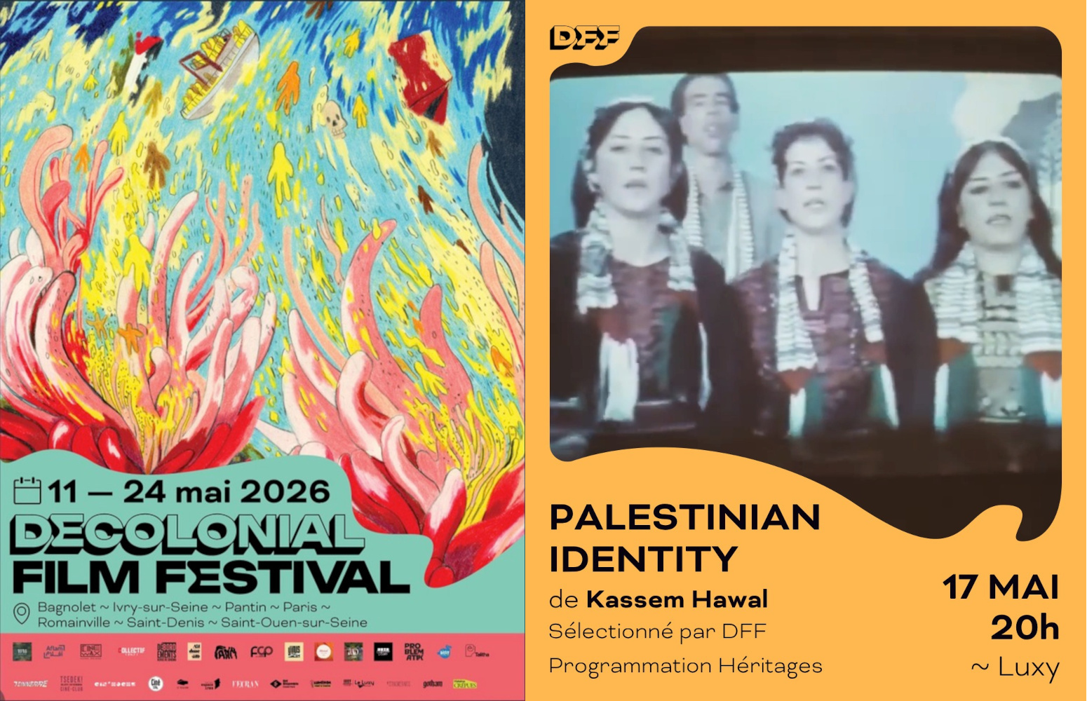 La PALESTINE au DECOLONIAL FILM FESTIVAL : "PALESTINIAN IDENTITY" de Kassem HAWAL -  CONTRE SOIRÉE EUROVISION