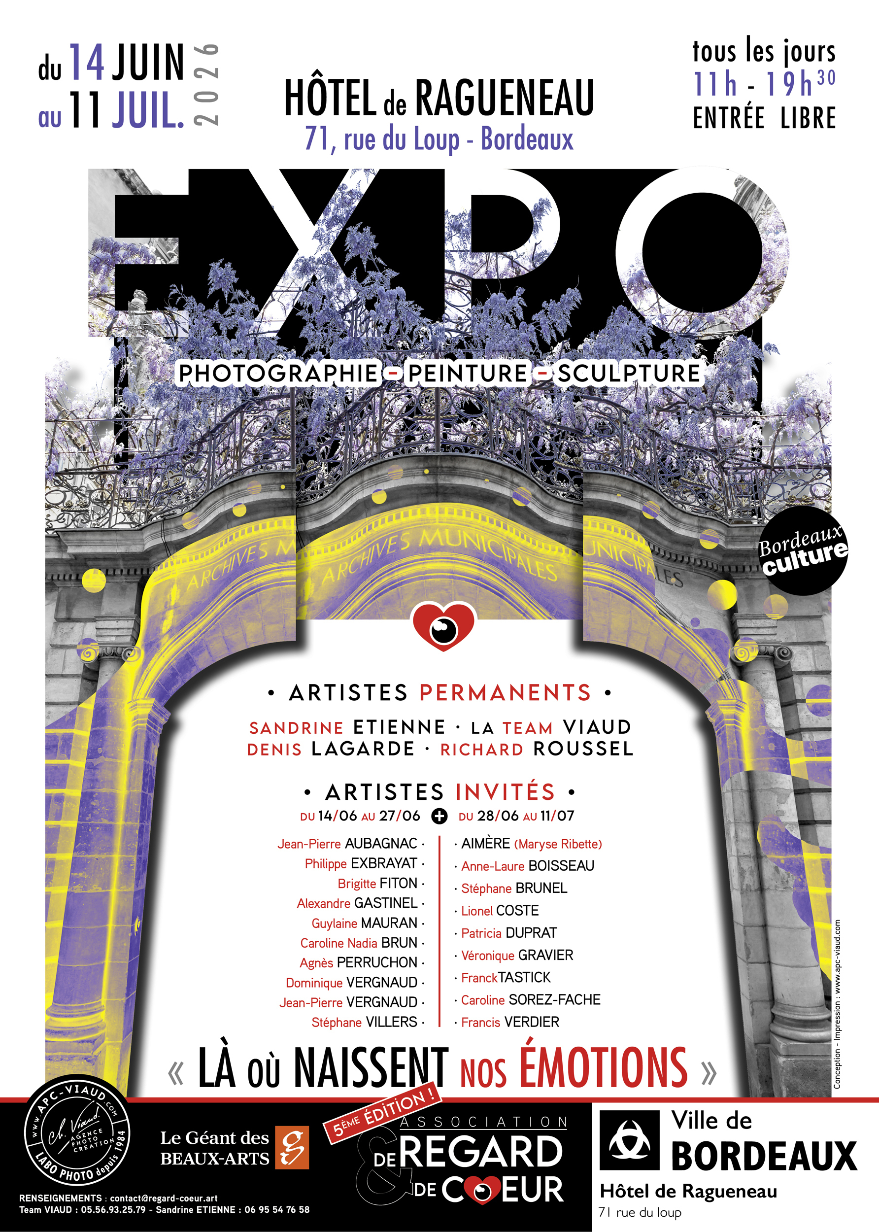Exposition "Là où naissent nos émotions" organisée par l'Association De Regard & de Cœur --- Photographie, Peinture, Sculpture --- 5ème Edition