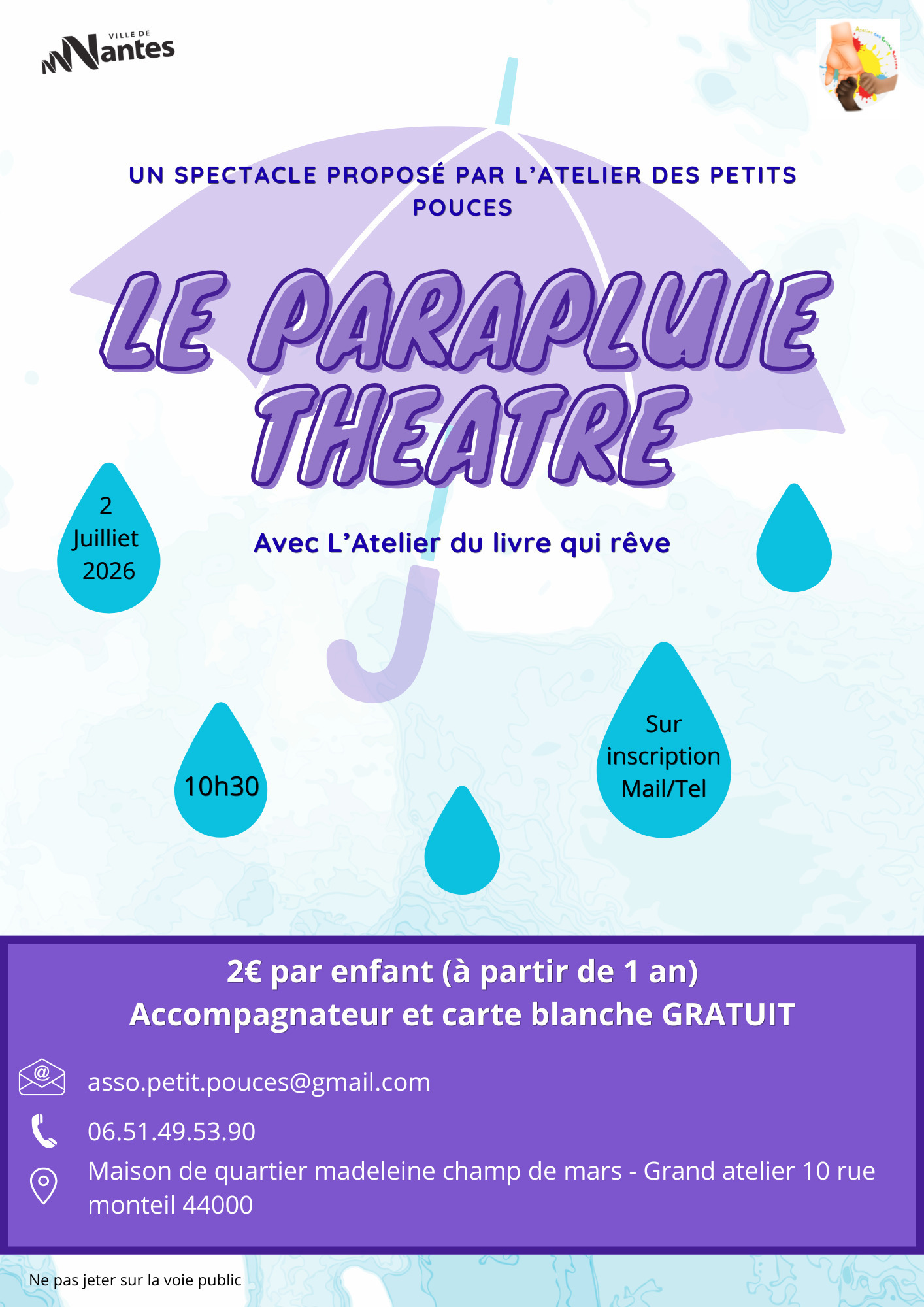 Spectacle : Le parapluie théâtre