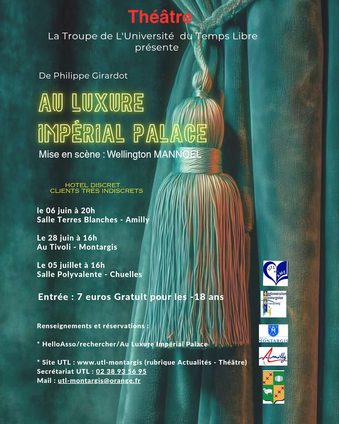 THÉÂTRE - AU LUXURE IMPÉRIAL PALACE - 6 Juin - Amilly