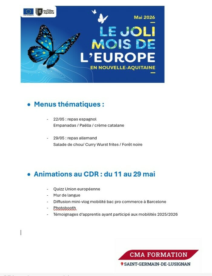 CMA Formation -  40 route de Saint Genis - 17500 Saint Germain de Lusignan