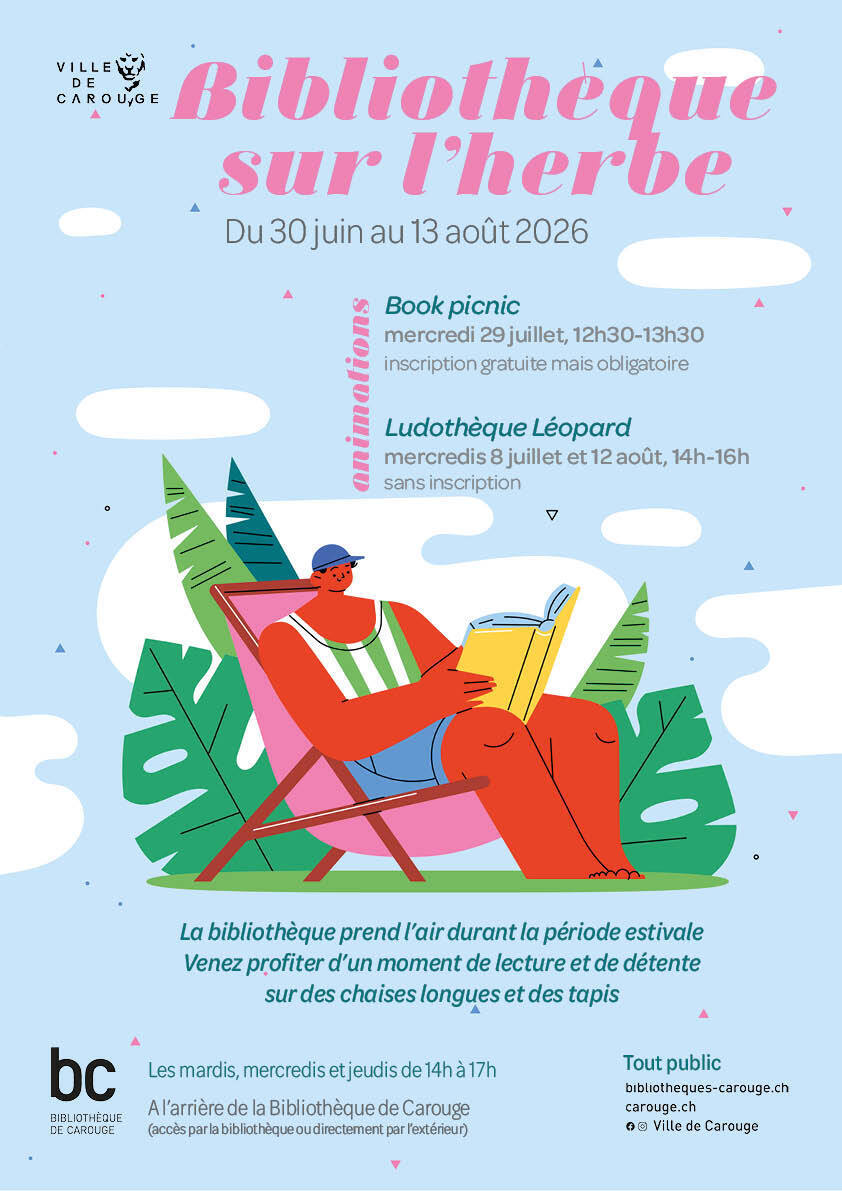Bibliothèque sur l'herbe