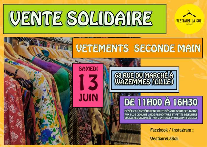 Vente solidaire de vêtements par le "Vestiaire LaSoli"