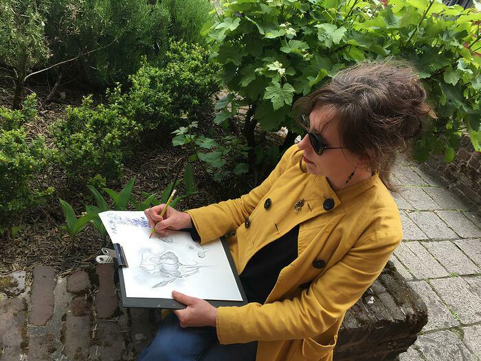 Initiation au monotype : le bouquet de fleurs