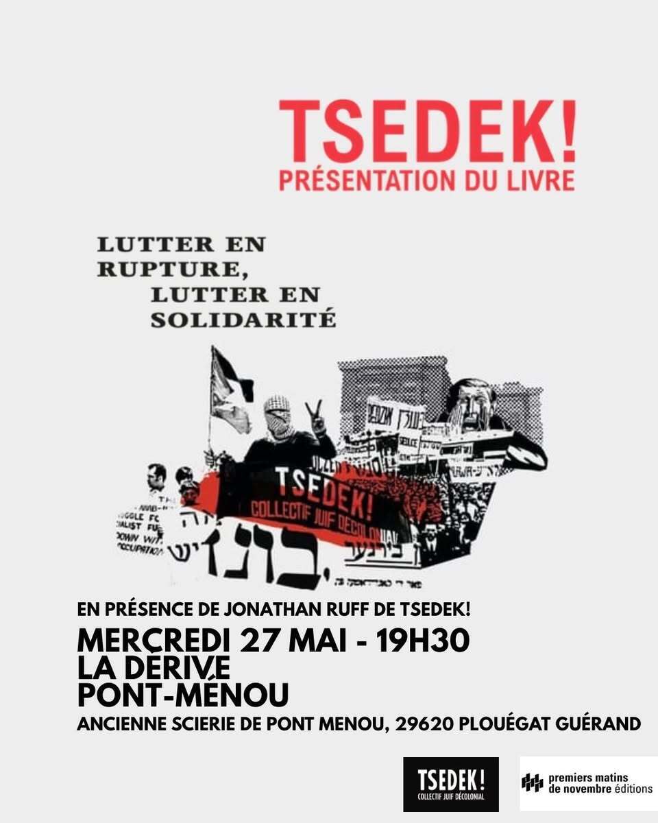 TSEDEK! en tournée autour du livre "LUTTER EN RUPTURE, LUTTER EN SOLIDARITÉ"