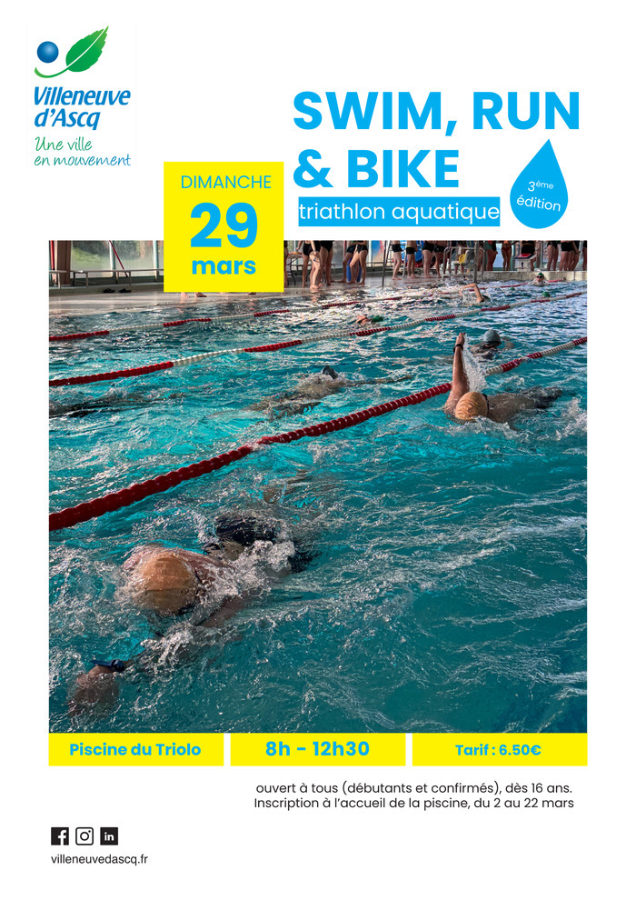 Swim, Run & Bike - Triathlon aquatique à la piscine du Triolo